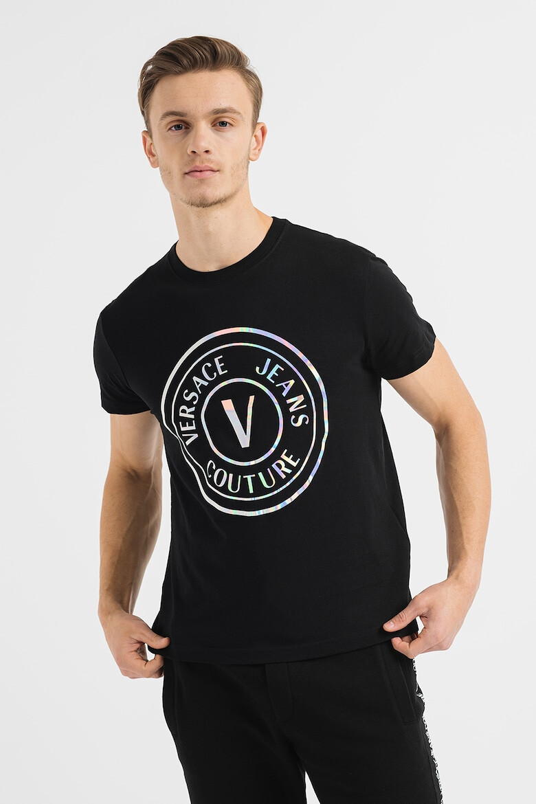 Versace Jeans Couture Tricou cu decolteu la baza gatului si imprimeu logo - Pled.ro