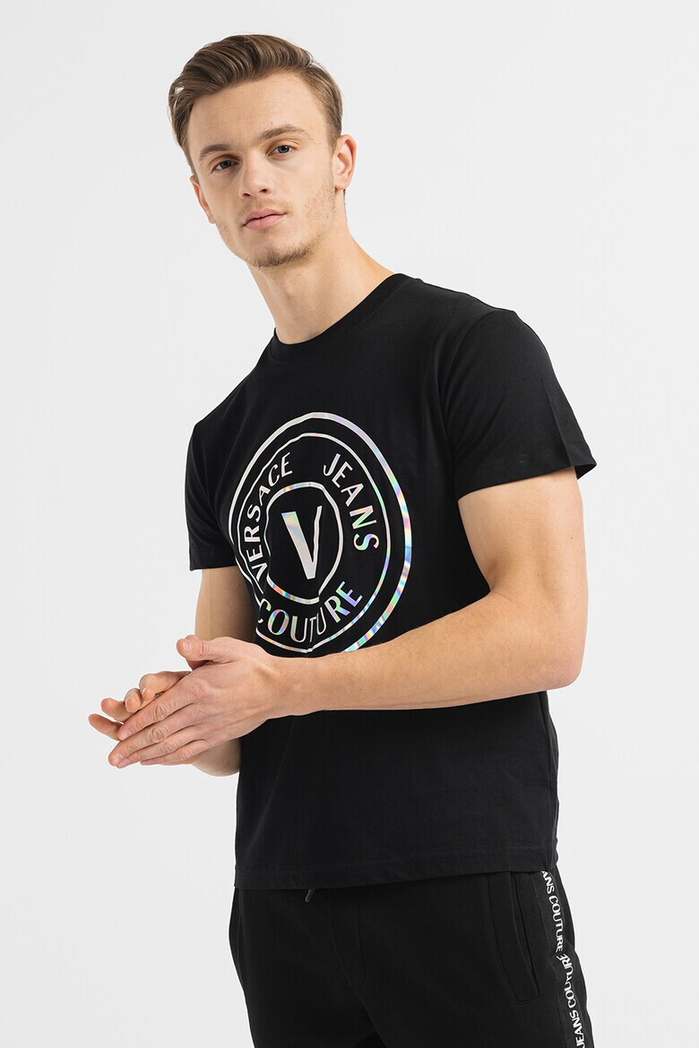 Versace Jeans Couture Tricou cu decolteu la baza gatului si imprimeu logo - Pled.ro