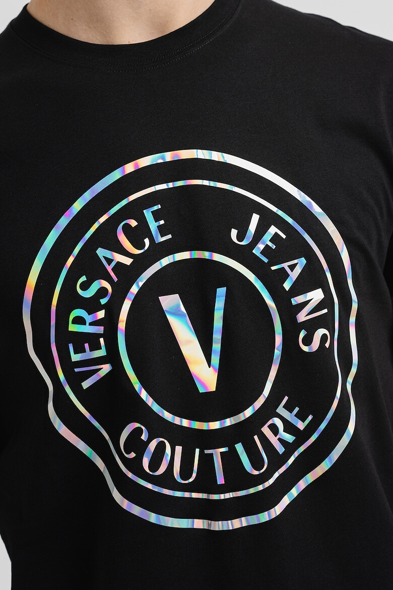 Versace Jeans Couture Tricou cu decolteu la baza gatului si imprimeu logo - Pled.ro