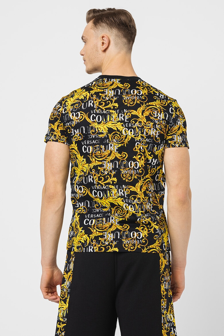 Versace Jeans Couture Tricou cu decolteu la baza gatului si imprimeu logo - Pled.ro