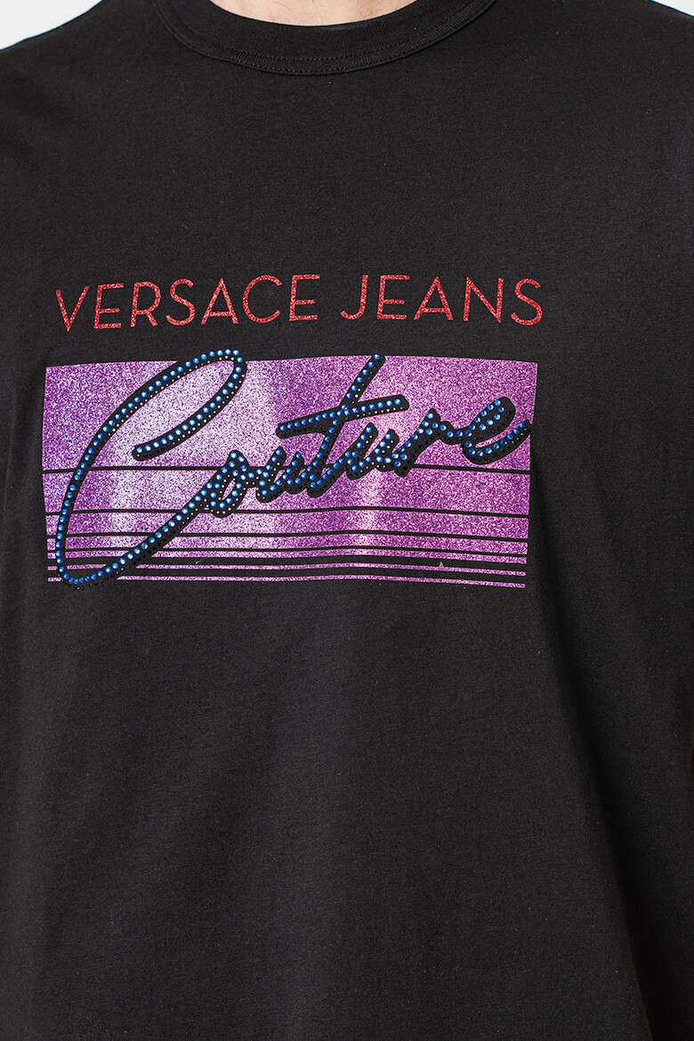 Versace Jeans Couture Tricou cu decolteu la baza gatului si logo - Pled.ro