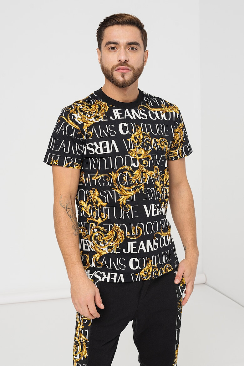 Versace Jeans Couture Tricou cu decolteu la baza gatului si model - Pled.ro