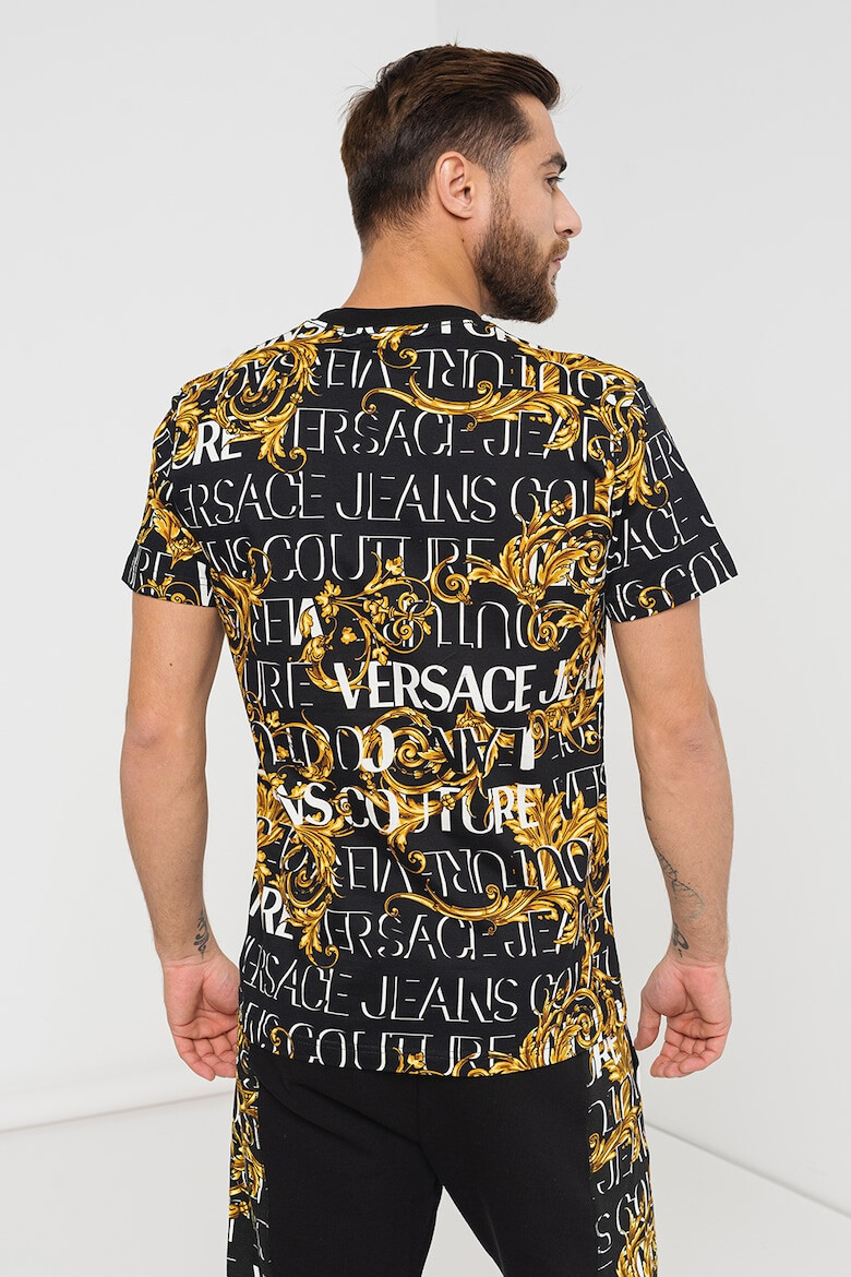 Versace Jeans Couture Tricou cu decolteu la baza gatului si model - Pled.ro