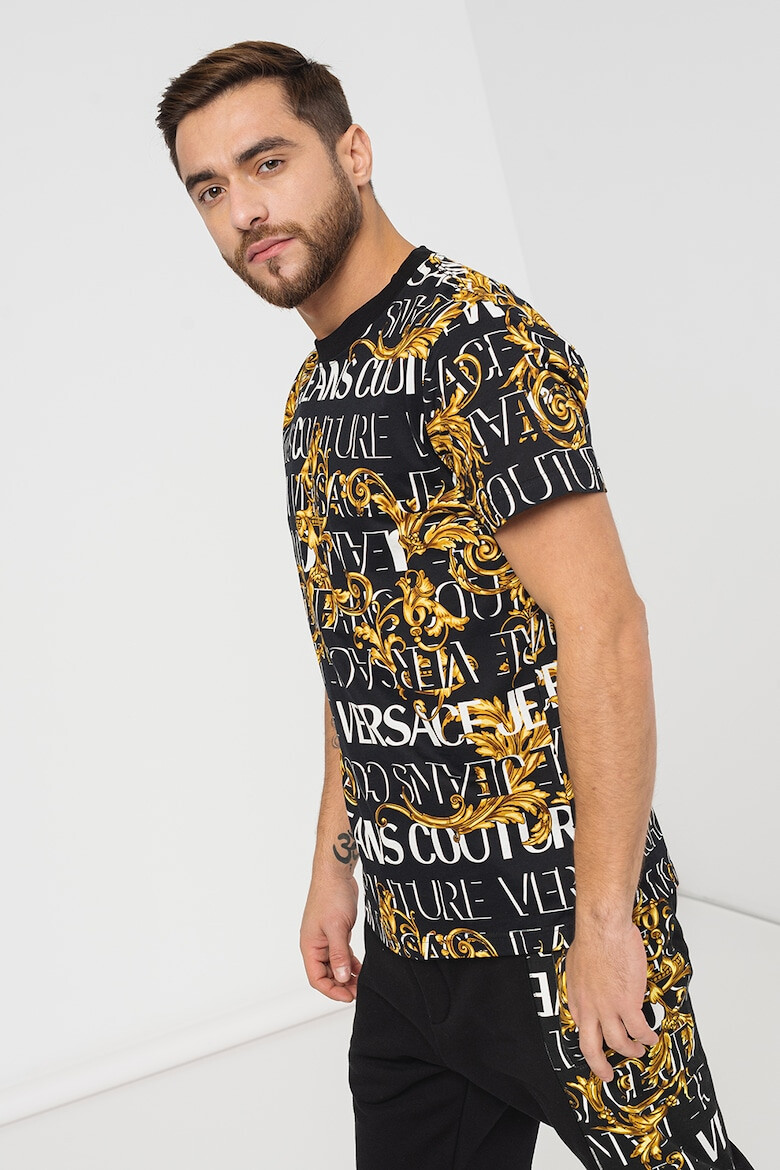 Versace Jeans Couture Tricou cu decolteu la baza gatului si model - Pled.ro