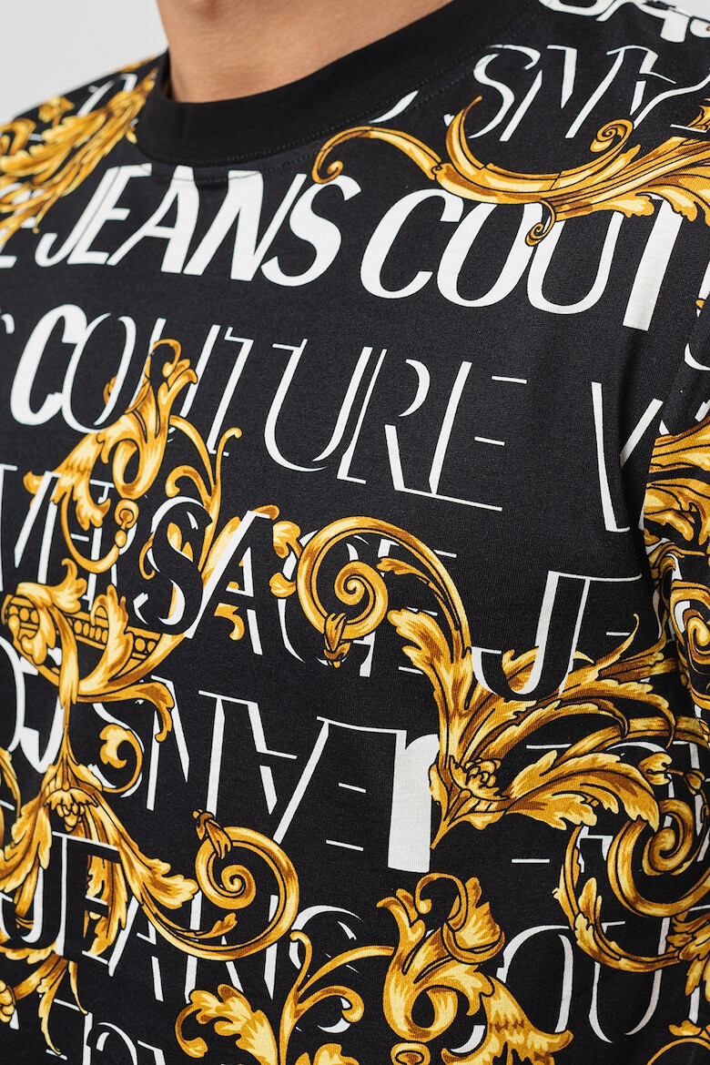 Versace Jeans Couture Tricou cu decolteu la baza gatului si model - Pled.ro