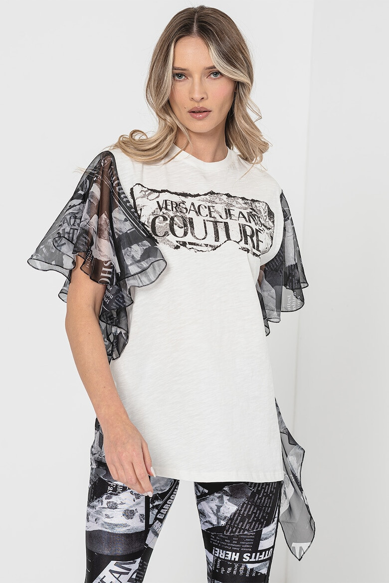 Versace Jeans Couture Tricou cu insertii din sifon - Pled.ro