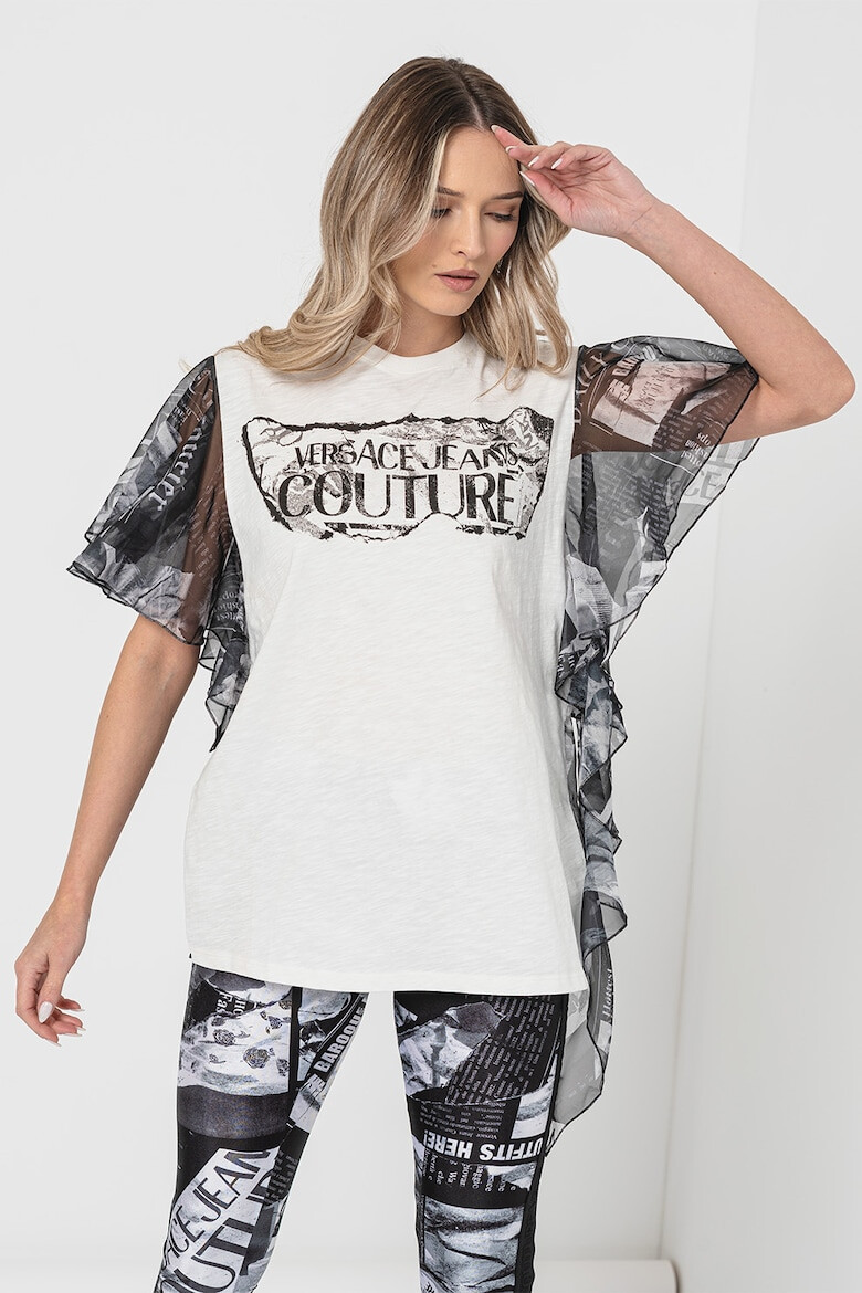 Versace Jeans Couture Tricou cu insertii din sifon - Pled.ro