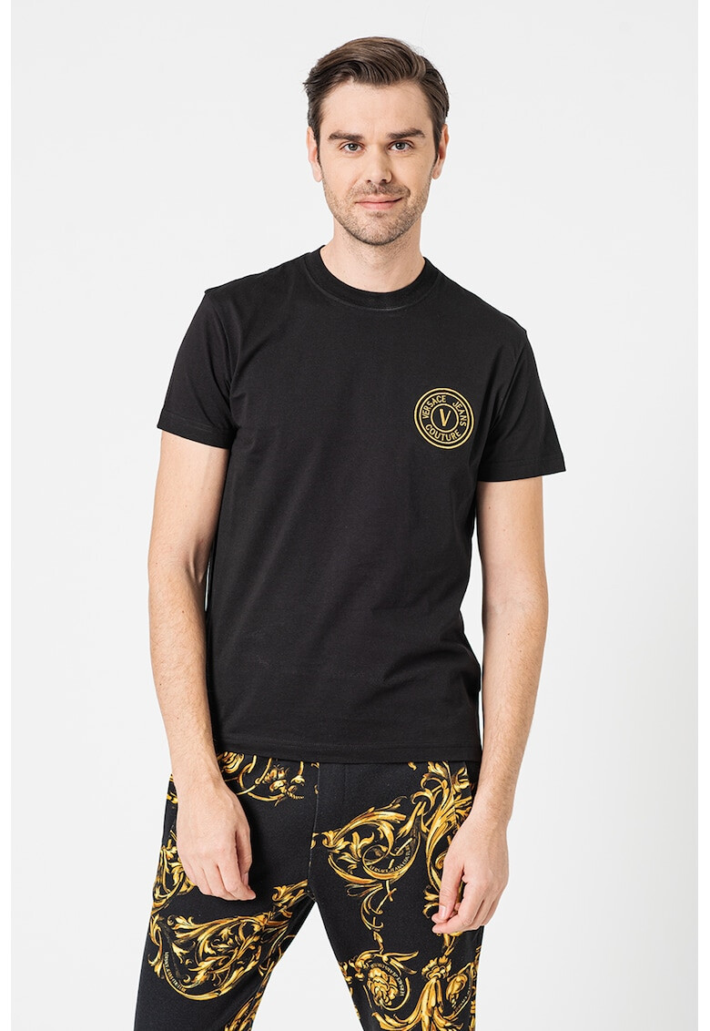 Versace Jeans Couture Tricou de bumbac cu decolteu la baza gatului - Pled.ro