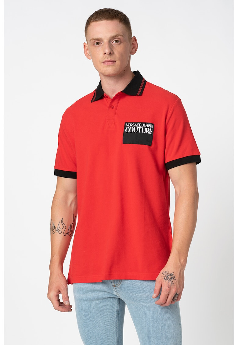 Versace Jeans Couture Tricou polo din pique cu aplicatie logo - Pled.ro