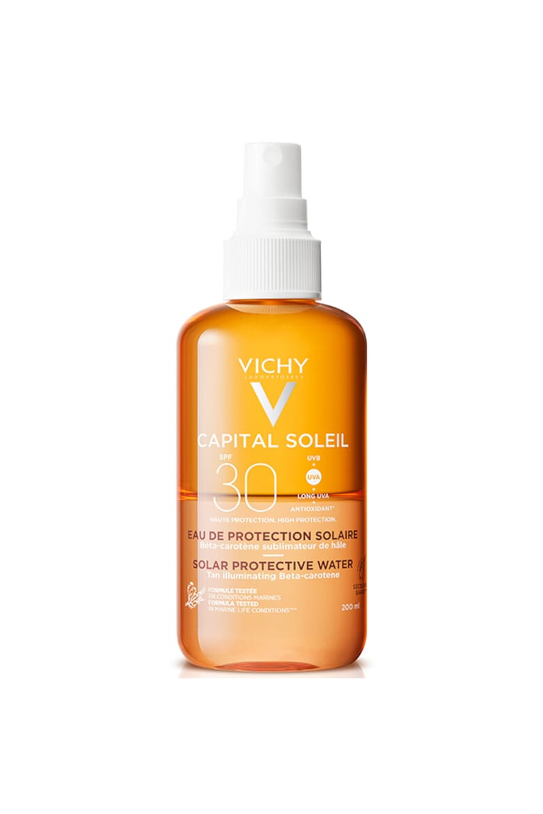 Vichy Apa cu protectie solara Capital Soleil SPF30 bronz imbunatatit cu beta-caroten 200 ml - Pled.ro