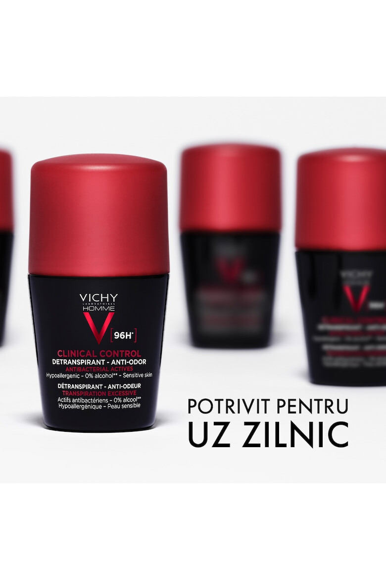 Vichy Deodorant roll-on antiperspirant pentru barbati Homme clinical control 96H 50 ml - Pled.ro