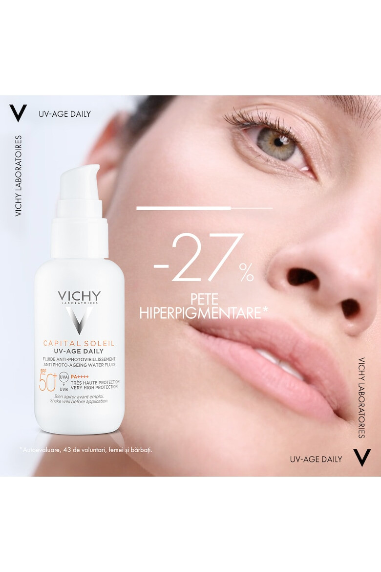 Vichy Fluid protectie solara pentru fata SPF 50+ Capital Soleil UV Age Daily impotriva foto-imbatranirii cu peptide si niacinamida 40ml - Pled.ro