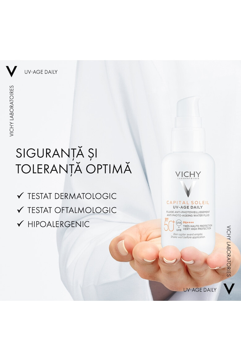 Vichy Fluid protectie solara pentru fata SPF 50+ Capital Soleil UV Age Daily impotriva foto-imbatranirii cu peptide si niacinamida 40ml - Pled.ro