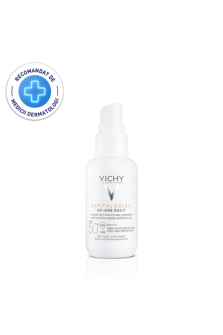 Vichy Fluid protectie solara pentru fata SPF 50+ Capital Soleil UV Age Daily impotriva foto-imbatranirii cu peptide si niacinamida 40ml - Pled.ro