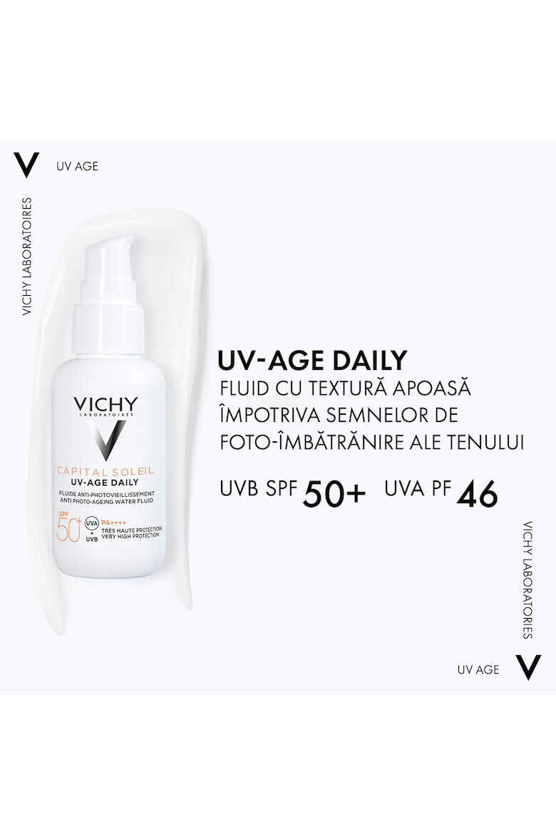 Vichy Fluid protectie solara pentru fata SPF 50+ Capital Soleil UV Age Daily impotriva foto-imbatranirii cu peptide si niacinamida 40ml - Pled.ro