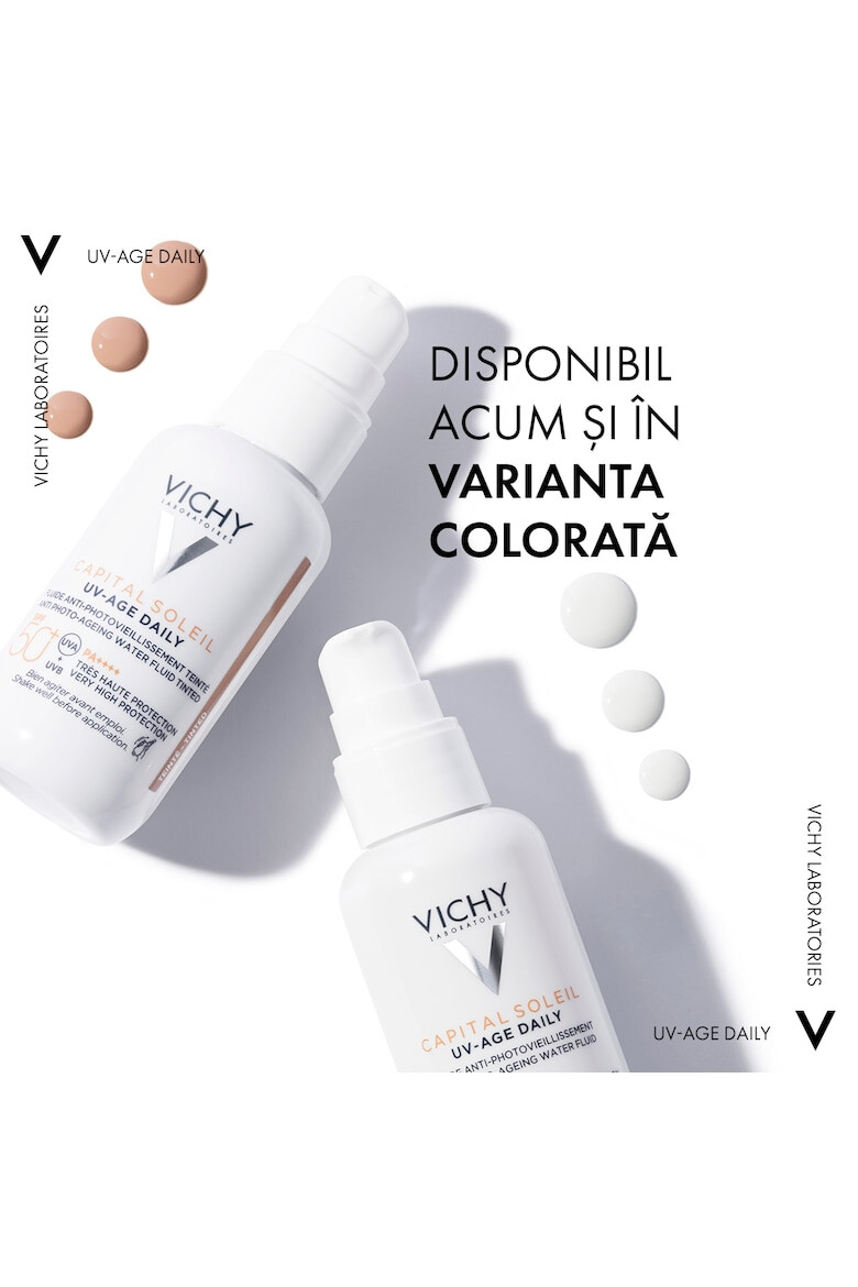 Vichy Fluid protectie solara pentru fata SPF 50+ Capital Soleil UV Age Daily impotriva foto-imbatranirii cu peptide si niacinamida 40ml - Pled.ro