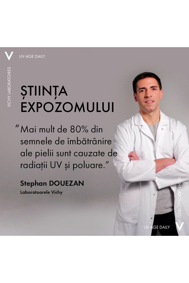 Vichy Fluid protectie solara pentru fata SPF 50+ Capital Soleil UV Age Daily impotriva foto-imbatranirii cu peptide si niacinamida 40ml - Pled.ro