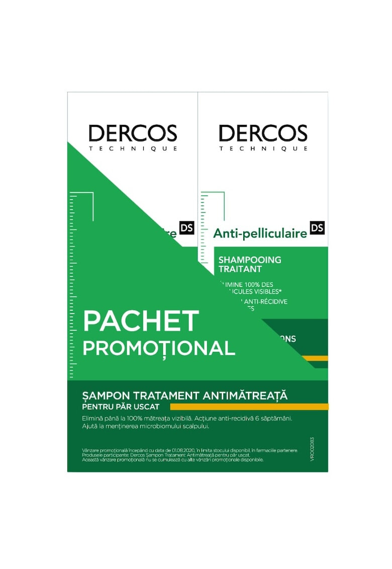 Vichy Pachet promotional: 2 x Sampon anti-matreata Dercos Anti-Dandruff pentru scalp uscat 200 ml - Pled.ro