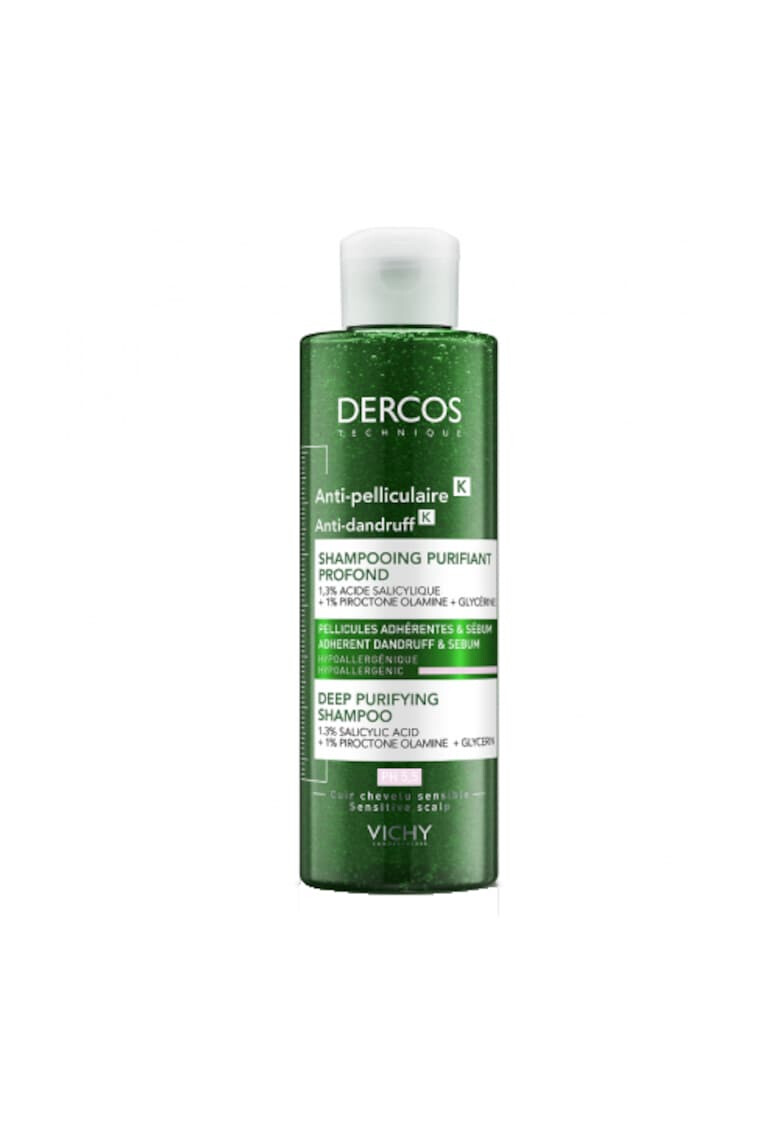 Vichy Sampon anti-matreata Dercos Anti-Dandruff K purificator pentru par gras 250 ml - Pled.ro