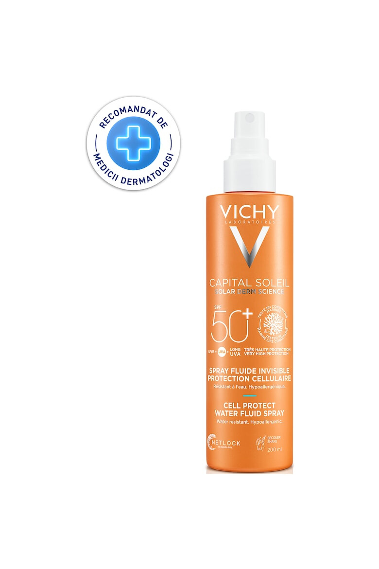 Vichy Spray fluid invizibil protectie solara pentru corp SPF 50+ Capital Soleil Cell Protect 200ml - Pled.ro