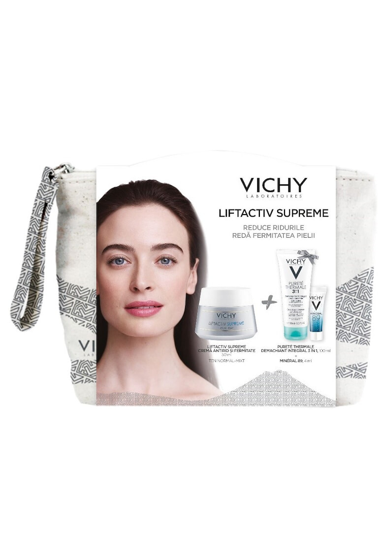 Vichy Trusa LIFACTIV Supreme antirid si fermitate ten normal-mixt 50ml + Demachiant 3in1 PURETE THERMALE 100ml + Mineral 89 4ML - Pled.ro