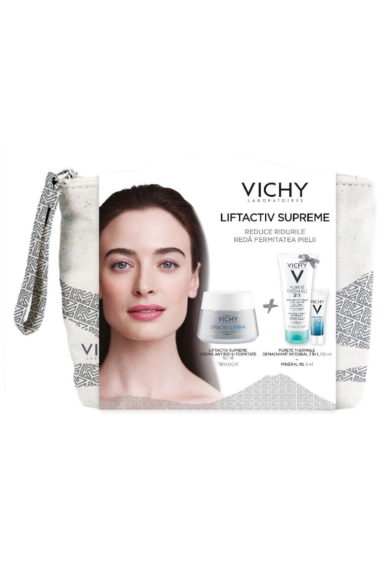 Vichy Trusa LIFTACTIV Supreme antirid si fermitate ten uscat 50ml + Demachiant 3in1 PURETE THERMALE Demachiant 3in1 100ml + Mineral 89 4ML - Pled.ro