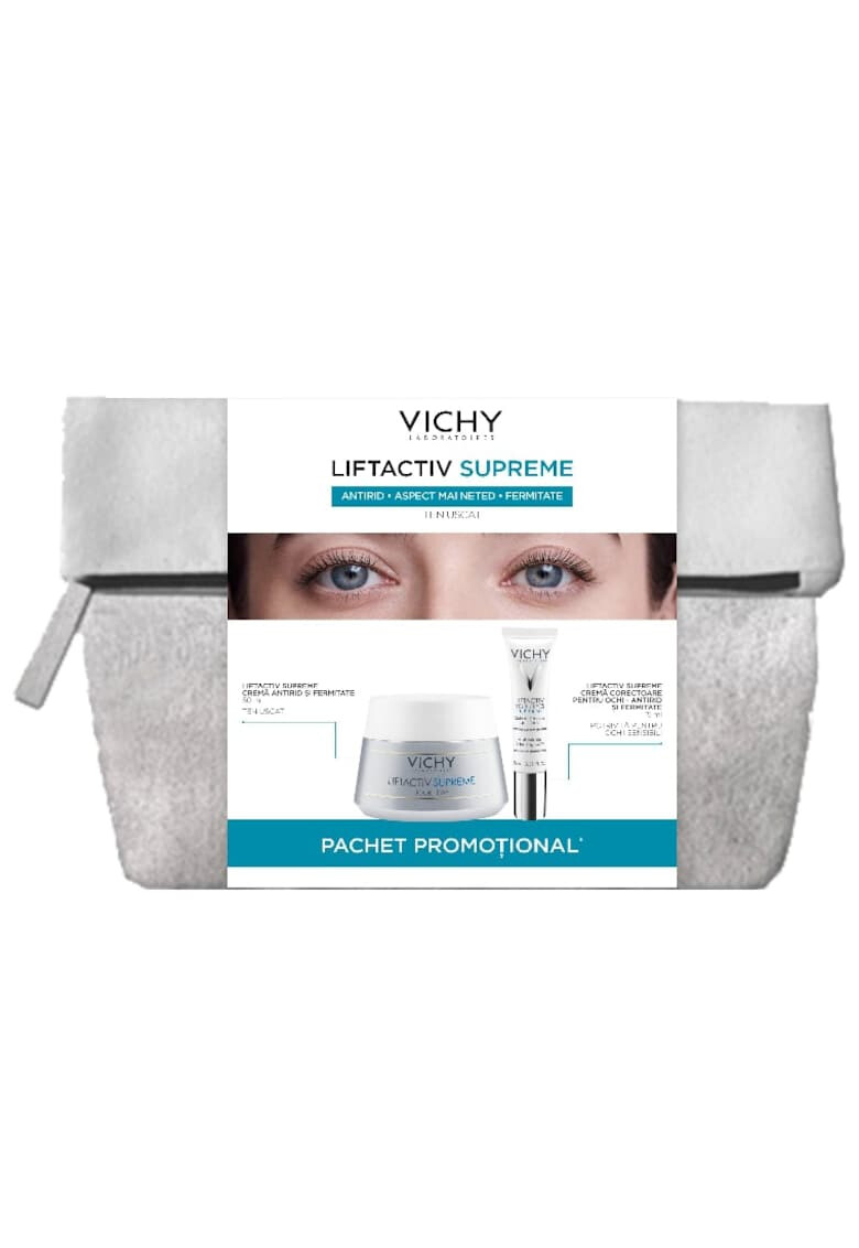 Vichy Trusa Liftactiv Supreme Crema antirid si fermitate ten uscat 50ml + Crema contur ochi Liftactiv 15 ml - Pled.ro