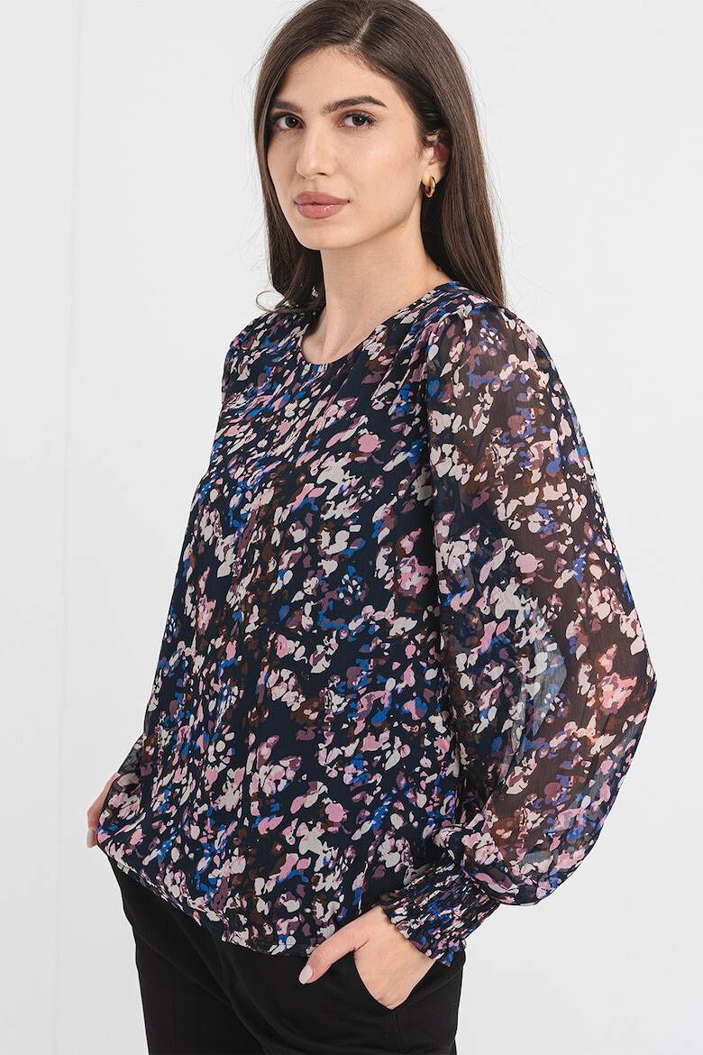 Vila Bluza acu model floral si decolteu rotund Vifalia - Pled.ro