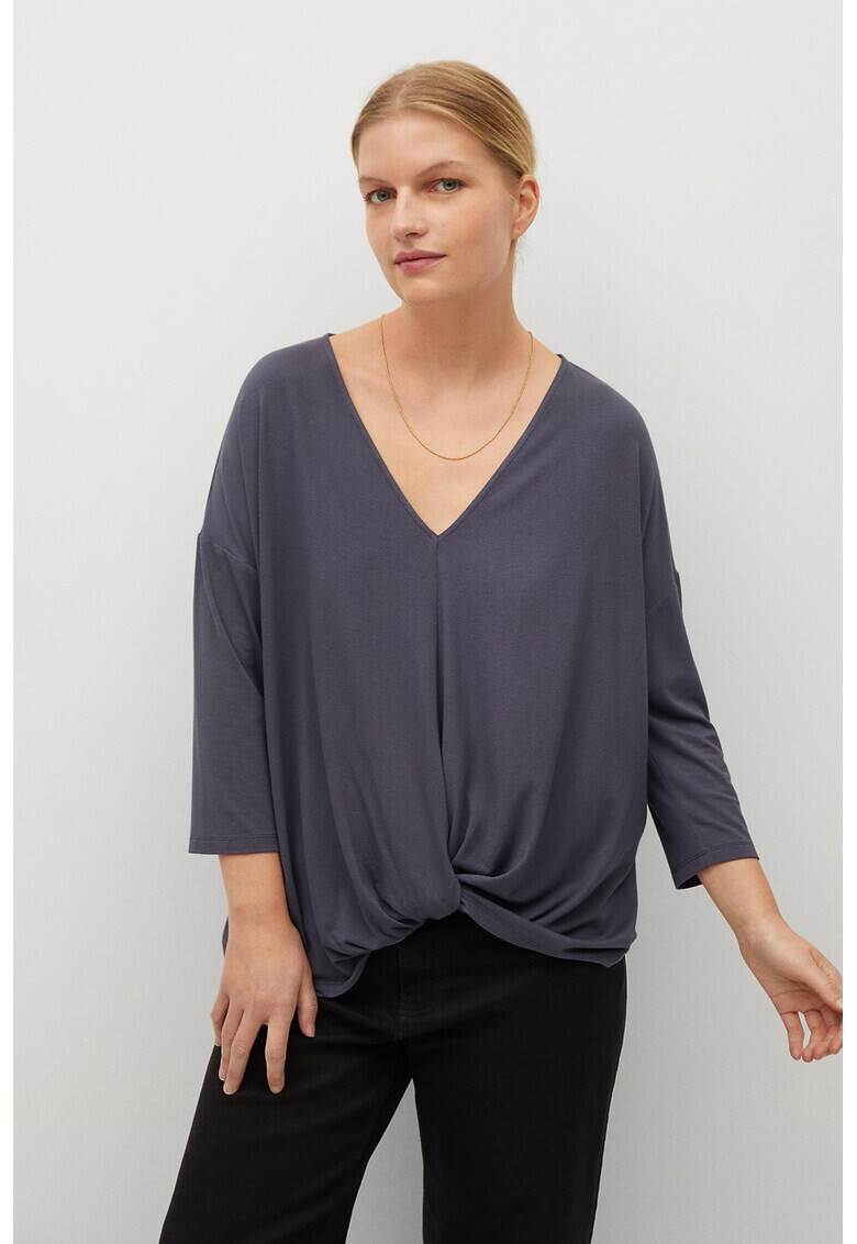 VIOLETA BY MANGO Bluza cu fronseu Mondy - Pled.ro