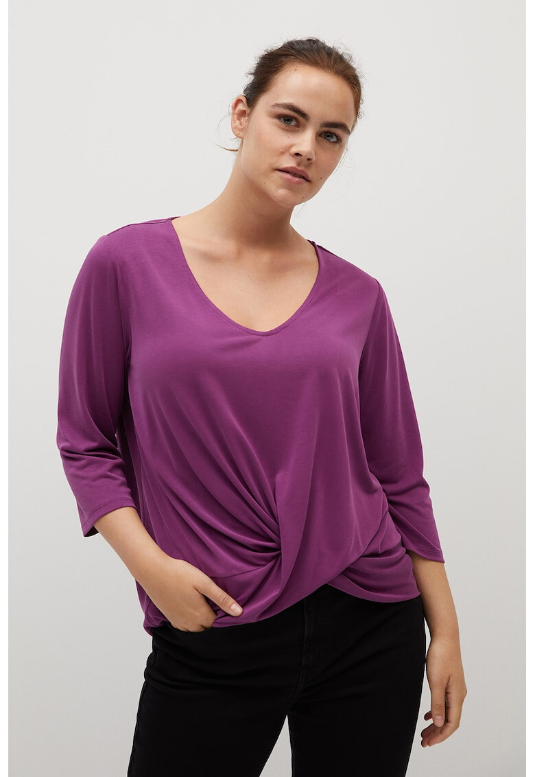 VIOLETA BY MANGO Bluza cu fronseuri Mimo - Pled.ro