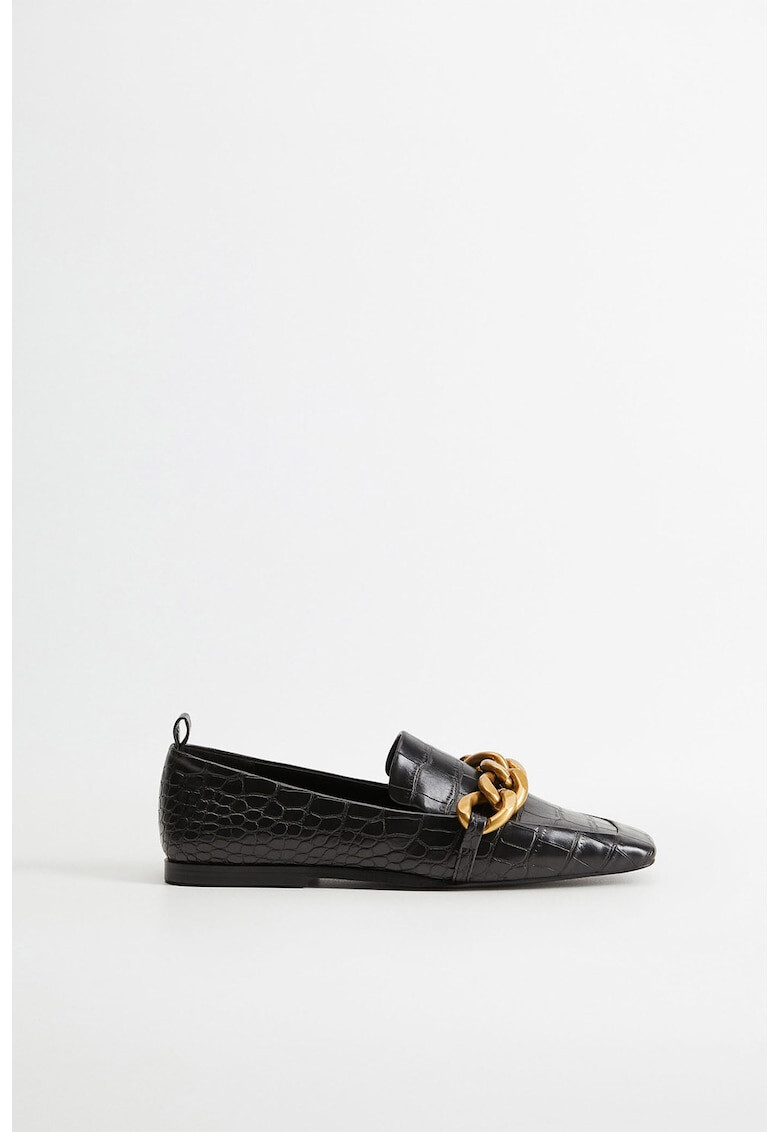 VIOLETA BY MANGO Pantofi loafer din piele ecologica cu lanturi decorative Ram - Pled.ro