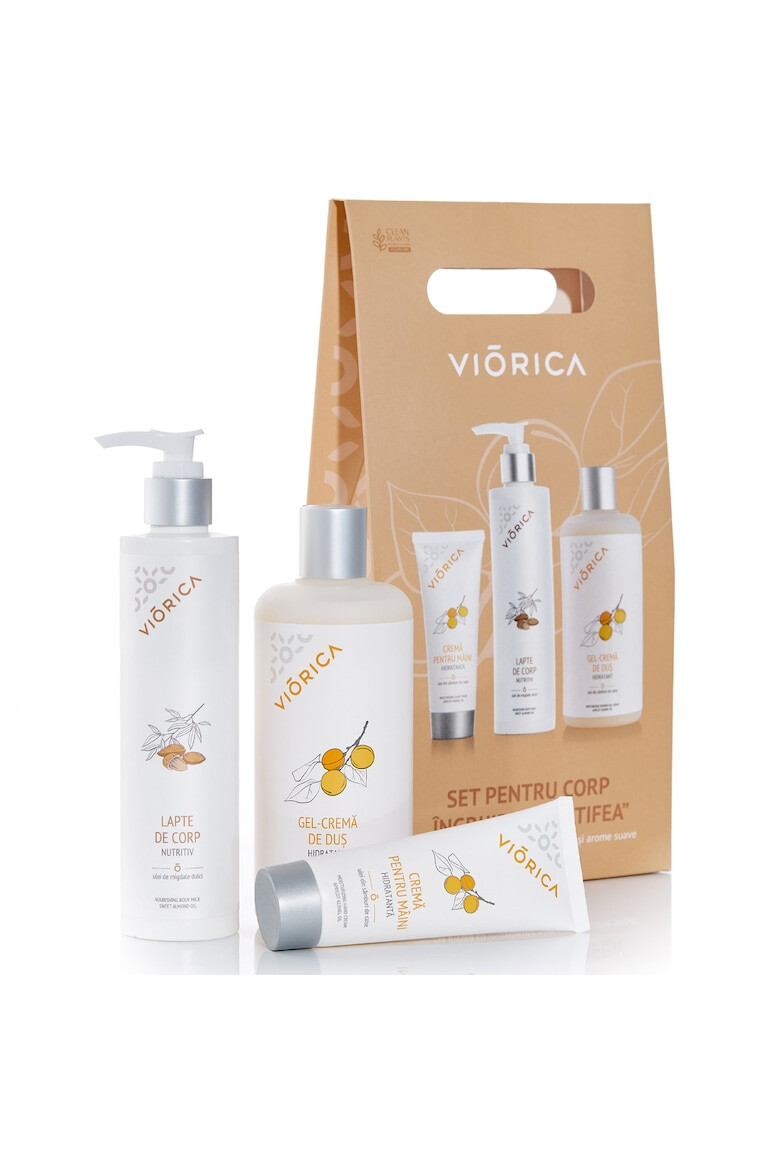 Viorica Set nr.4 pentru corp Ingrijire minutioasa: Sapun cremos 400 ml & Crema pentru maini 75 ml & Crema reparatoare pentru calcaie 75 ml - Pled.ro