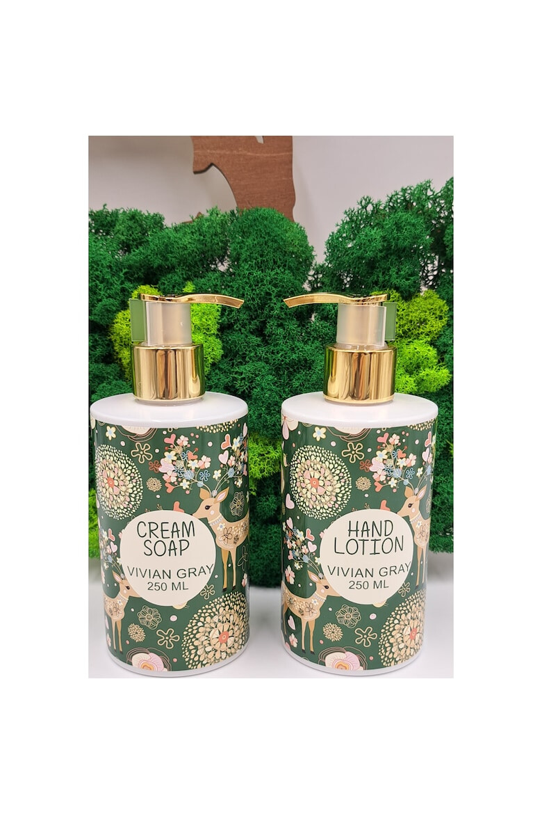 Vivian Gray Set 3 Piese Femei Lotiune Maini 250 ml Sapun Crema 250 ml Gentuta Alba Motive De Craciun Ceai Verde Citrice - Pled.ro