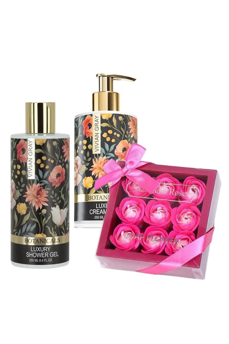 Vivian Gray Set cadou Sweetheart's Sapun Lichid Botanicals 250 ml Gel de dus Botanicals 250 ml Cutie cu trandafiri sapun - Pled.ro