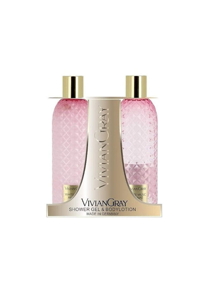 Vivian Gray Set Lotiune de corp Femei Gemstone Pink White Musk & Pineapple 300 ml + Gel de dus 300 ml - Pled.ro