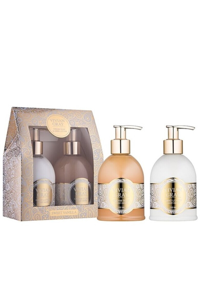 Vivian Gray Set Sapun lichid Romance Vanilla & Patchouli Unisex 250 ml + Crema de maini 250 ml - Pled.ro