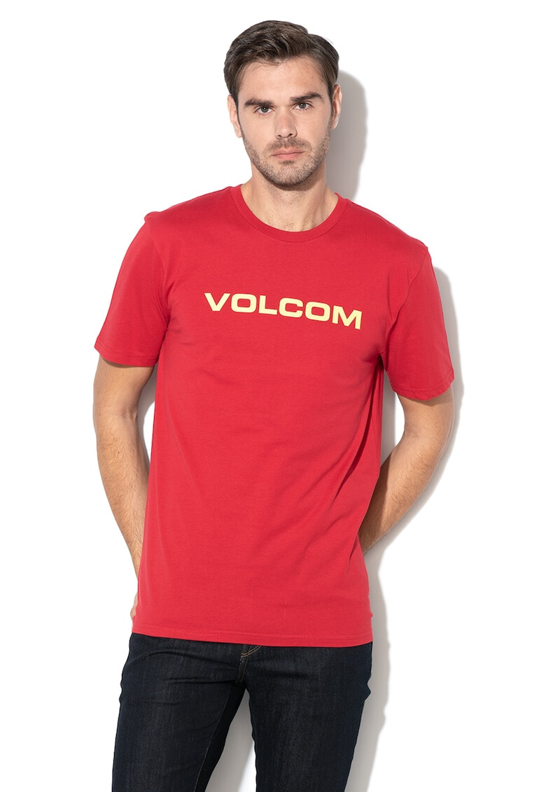 Volcom Tricou din bumbac organic cu imprimeu logo Crisp Euro - Pled.ro