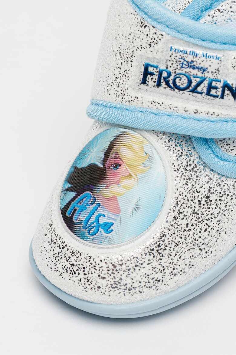 Walt Disney Pantofi metalizati cu inchidere velcro si imprimeu Frozen - Pled.ro