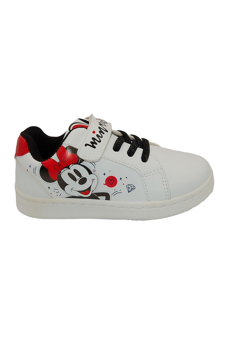 Walt Disney Pantofi sport de piele ecologica cu velcro si imprimeu cu desene - Pled.ro