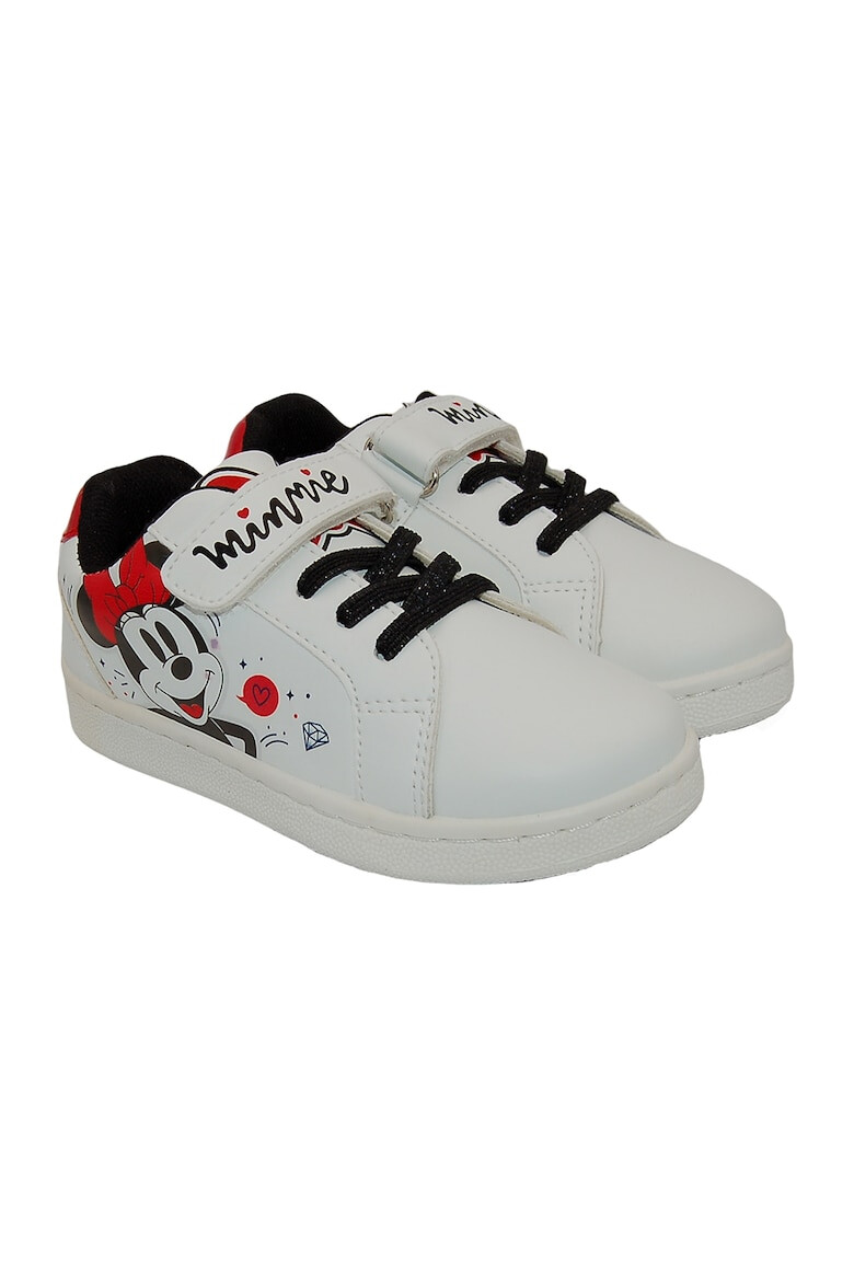 Walt Disney Pantofi sport de piele ecologica cu velcro si imprimeu cu desene - Pled.ro