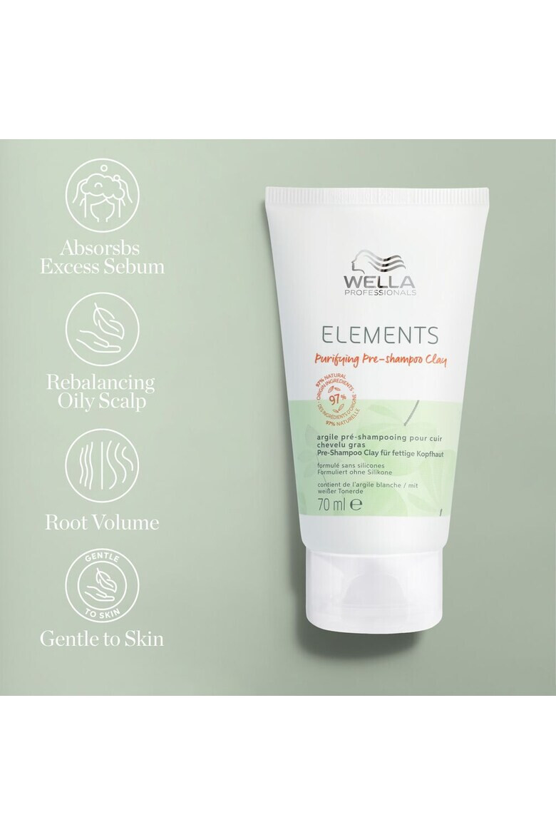 Wella Care Professional Tratament pre-samponare cu argila Wella Professionals Elements Pre-Shampooing Clay pentru scalpul gras 70 ml - Pled.ro