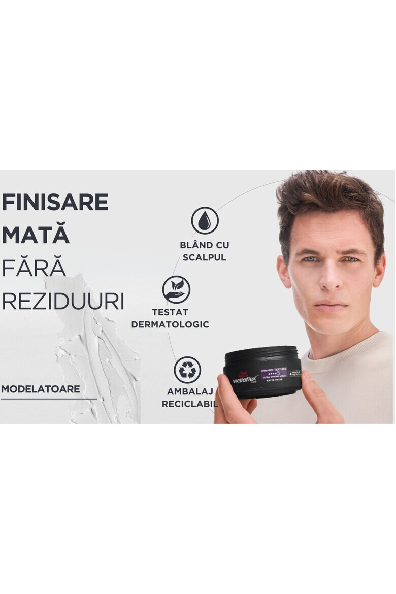 Wella Ceara Mata pentru par flex Men Dynamic Texture cu fixare ultra puternica Fixare 5/6 75ml - Pled.ro