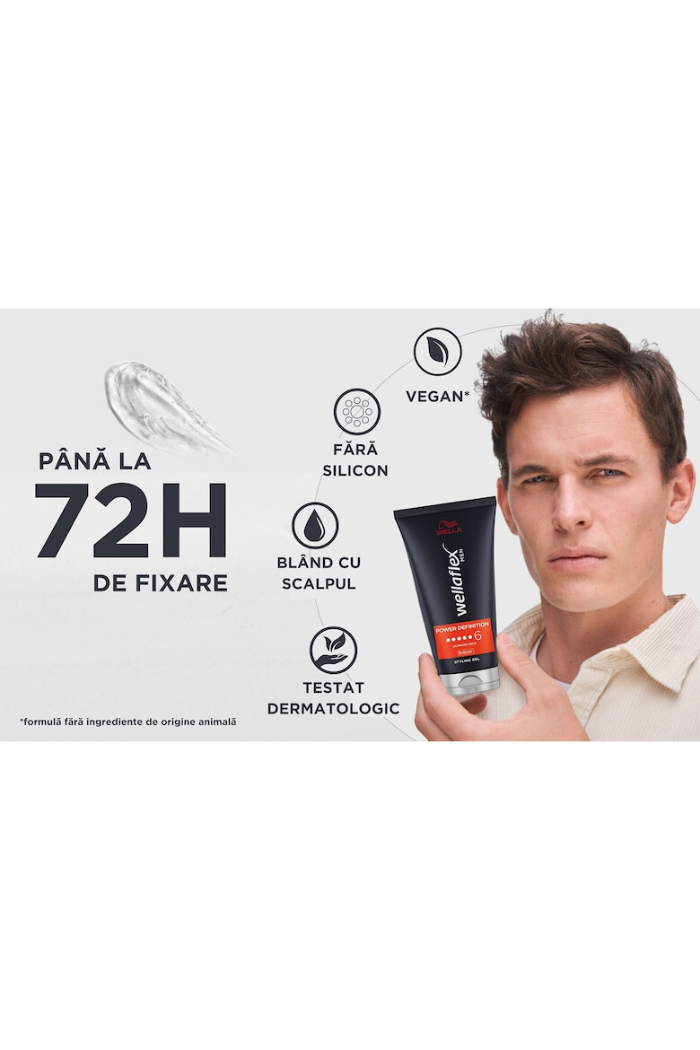 Wella Gel pentru par flex Men Power Definition cu fixare Ultimate Fixare 6/6 150ml - Pled.ro