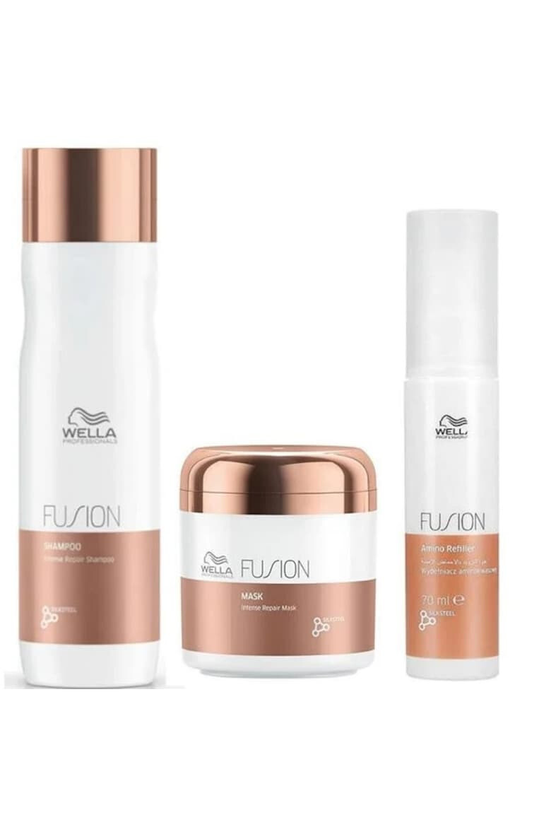 Wella Professionals Set pentru reparare intensa Fusion Sampon 250 ml Masca 150 ml Tratament 70 ml - Pled.ro