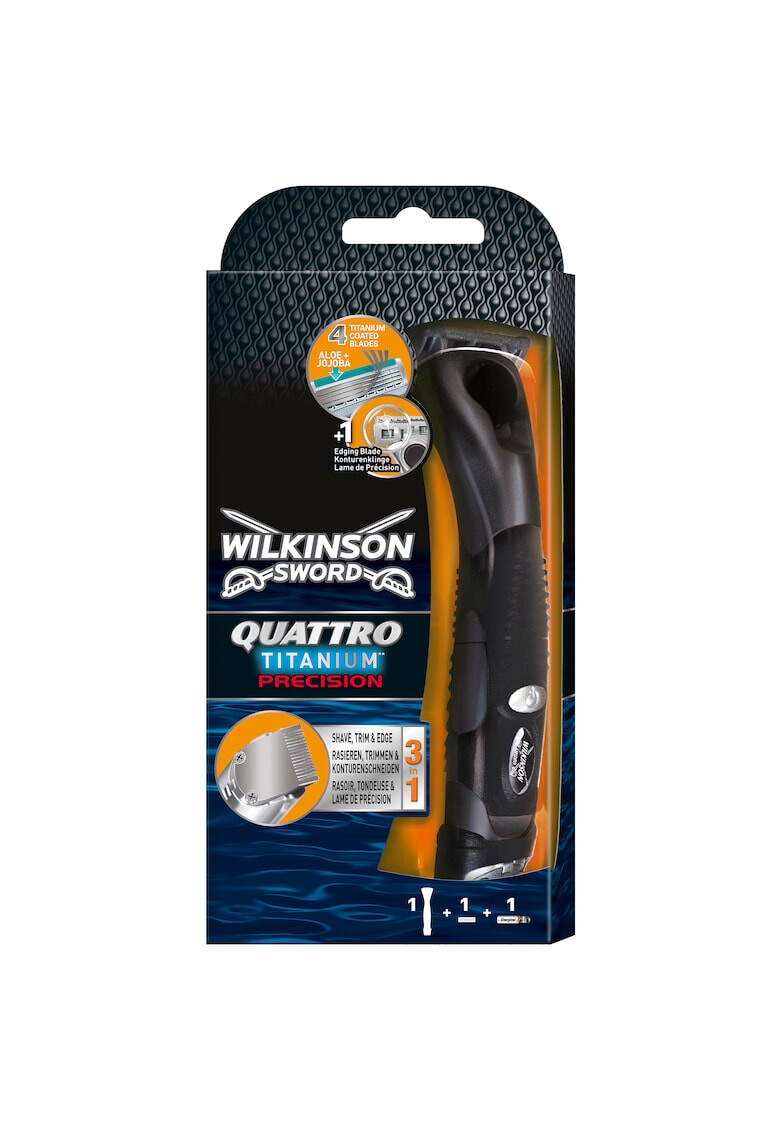 Wilkinson Aparat de ras Quatro Titanium Precision Carbon + Trimmer Barbati - Pled.ro