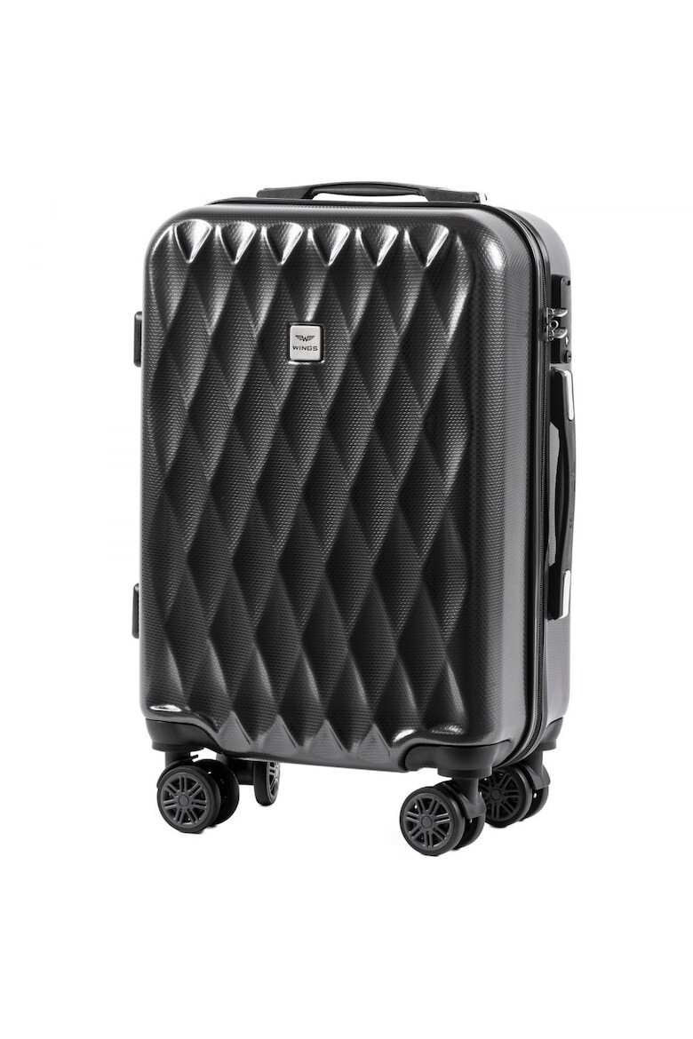 Wings Set Trolere PC 190 - 3 Piese 4 Roti Duble Cifru TSA Policarbonat Antracit - Pled.ro