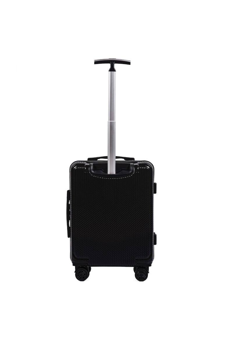 Wings Set Trolere PC 565 - 3 Piese 4 Roti Duble Cifru TSA Policarbonat Negru - Pled.ro