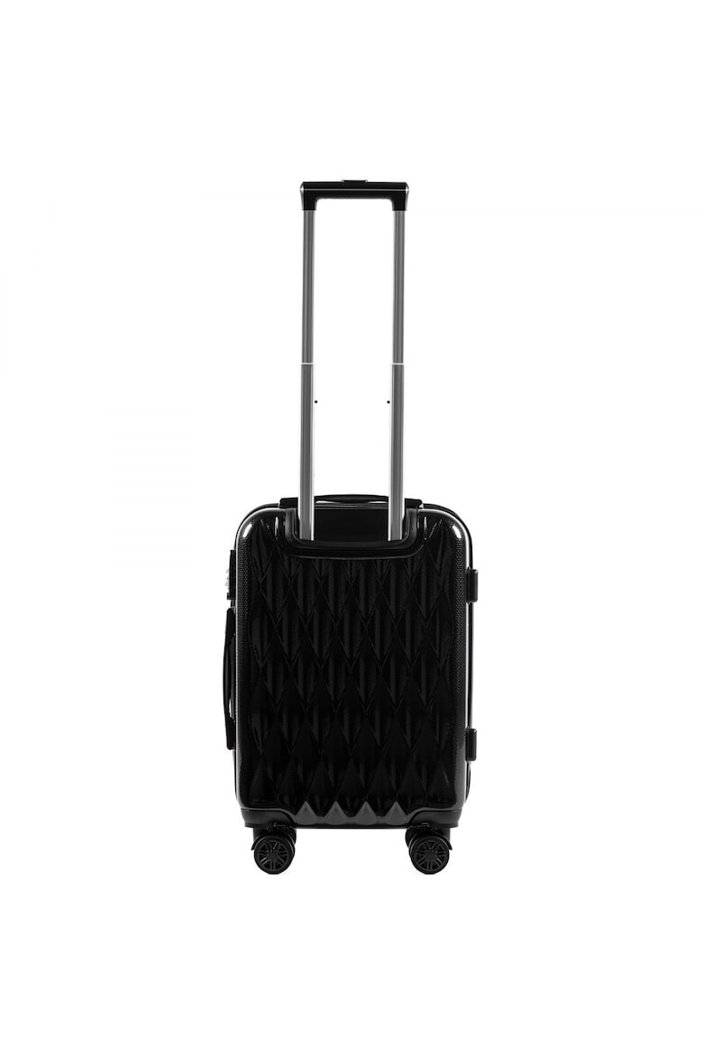 Wings Troler Cabina PC 190 - 55 cm 4 Roti Duble Cifru TSA Policarbonat Negru - Pled.ro