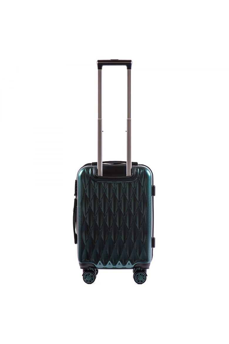 Wings Troler Cabina PC 190 - 55 cm 4 Roti Duble Cifru TSA Policarbonat Verde inchis - Pled.ro