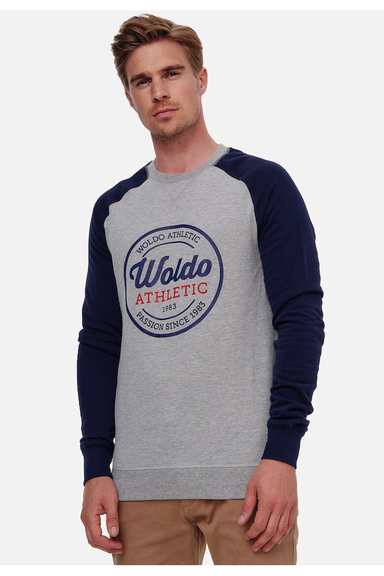 Woldo Athletic Woldo Bluza de trening cu imprimeu logo si maneci raglan Runder 1945 - Pled.ro